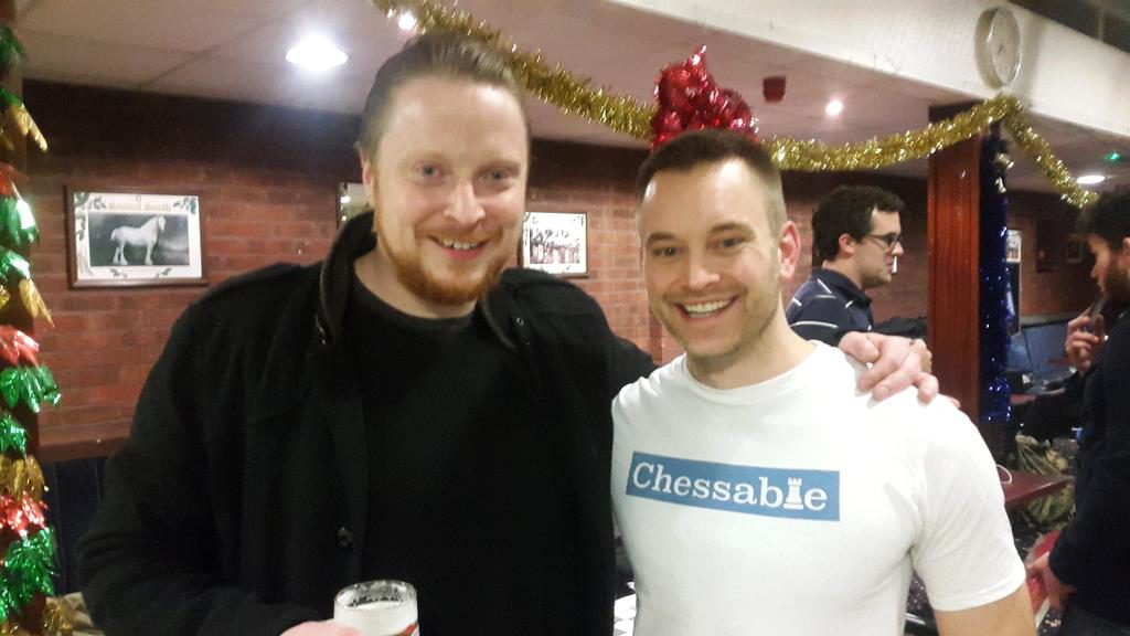 Chessable's John Bartholomew and GM Simon Williams before the tourny