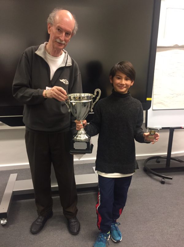 Luca Buanne receiving the trophy