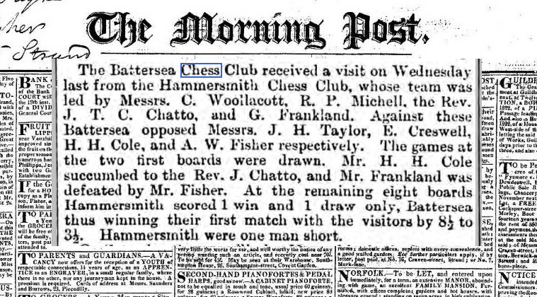 Result just in: Battersea thrashed Hammersmith in first-ever El Chessico 124 years ago